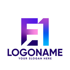 F 1 Initial Vector Logo Design