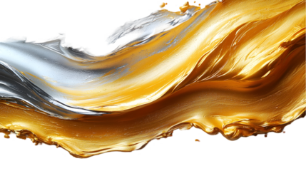 Metallic Gold and Silver Liquid Splash Shot