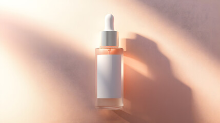 Tall Slender Serum Bottle Mockup with Frosted Matte Finish