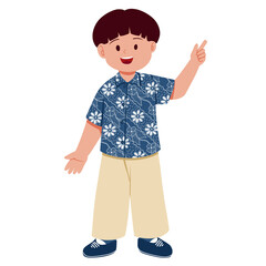 School Kid in Batik Uniform 
