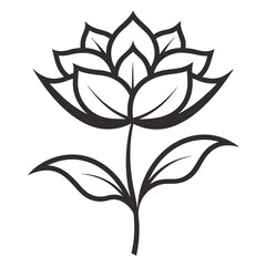 Minimalist flower line art Silhouette vector illustration