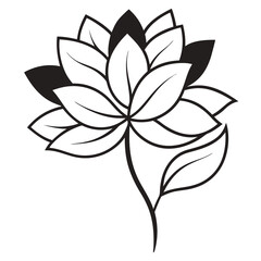 Minimalist flower line art Silhouette vector illustration