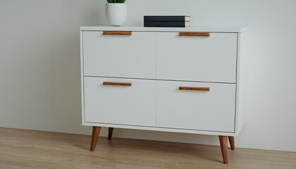 Interior of Living Room with White Sideboard
2