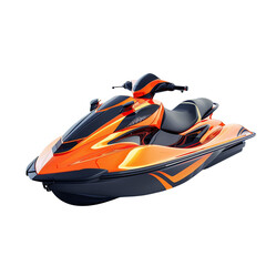 High-quality image of a sleek, modern orange jet ski, perfect for summer water adventures and outdoor recreational activities.
