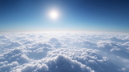 Naklejka premium Above the clouds, with a vibrant blue sky