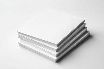 Blank A4 Stacked Paper Mockup isolated created with Generative AI