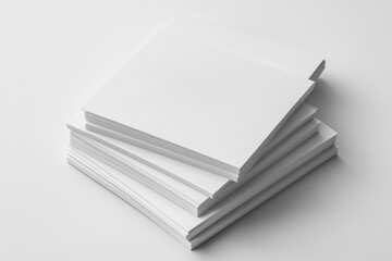 Blank A4 Stacked Paper Mockup isolated created with Generative AI