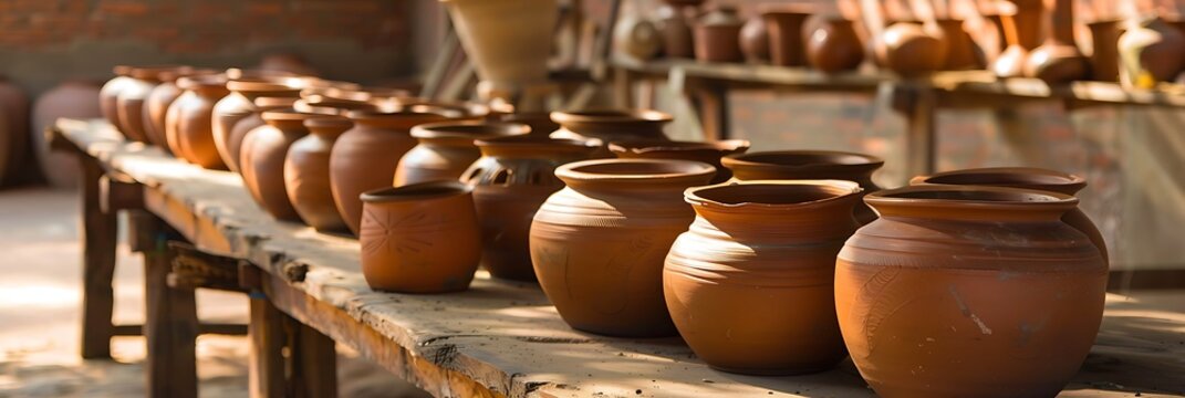 Traditional Crafts Artisanal Work Document the timehonored tradition of pottery making from shaping the clay to firing in a kiln showcasing the craftsmanship and dedication of skilled artisans