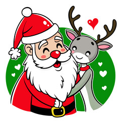 santa claus and reindeer