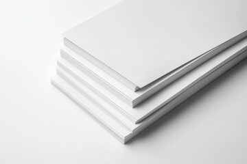 Blank A4 Stacked Paper Mockup isolated created with Generative AI