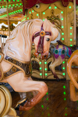 Pretty galloping carousel horse