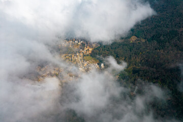 Aerial photography of ancient villages in eastern Yunnan, China