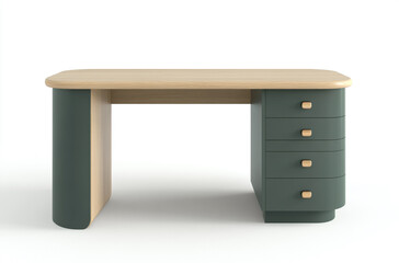 bubbly desk with one side panel and drawers