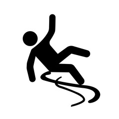 Slippery Black Icon,Vector Illustration, Isolate On White Background Label. EPS10