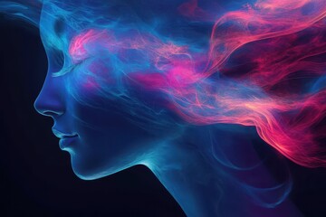 Obraz premium swirling colorful visual representation of a people aura vibe of energy