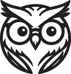 owl minimalist logo icon vector art