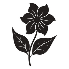 Plant blossom flower leaf Silhouette line art vector illustration