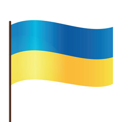 Fototapeta premium Vector waving Ukrainian flag logo icon design
