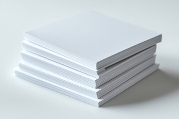 Blank A4 Stacked Paper Mockup isolated created with Generative AI