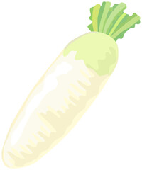 シンプルな大根のイラスト ベクター素材