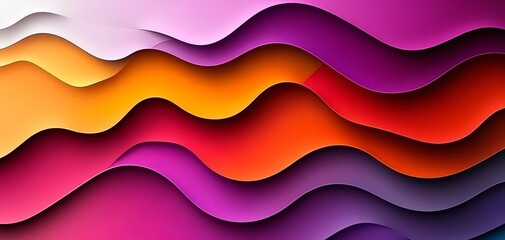 Colorful wave patterns with gradient shades on white background.