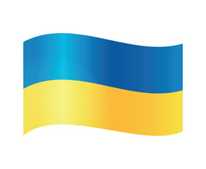 Vector waving Ukrainian flag logo icon design