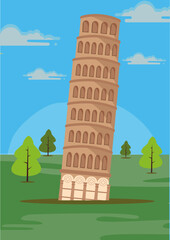 vector illustration of historic buildings and city icons