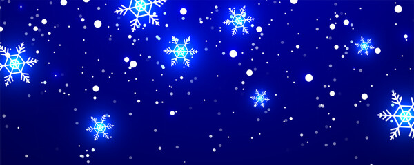 Winter Snowflakes on a Blue Background Design Vector