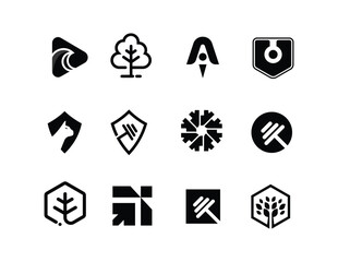 Branding icon set. Containing marketing, product, brand value, design, logo, brand development, social media, advertising and loyal customers icons. Solid icon