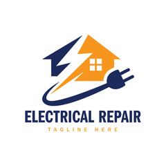 House electrical repair logo template.
