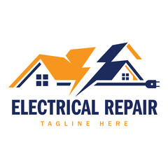 House electrical repair logo template.