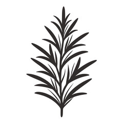 Rosemary icon Silhouette line art vector illustration
