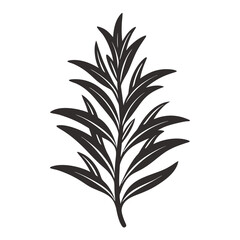 Rosemary icon Silhouette line art vector illustration

