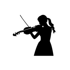 Classic Violinist Silhouette – Detailed Vector Illustration