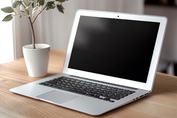 Fototapeta premium Blank Image Laptop Mockup Blank Image Laptop Mockup .generative ai