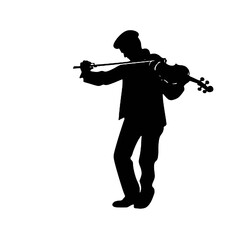 Classic Violin Playing Silhouette – Vector Art for Music Lovers