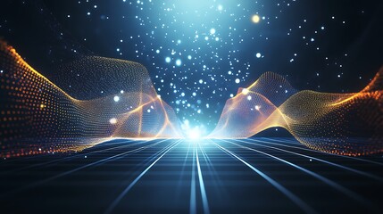 A futuristic abstract background that exudes a sense of innovation and progress, making it an ideal visual representation for techrelated marketing campaigns.