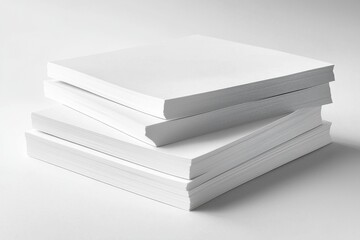Blank A4 Stacked Paper Mockup isolated created with Generative AI