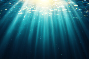 Obraz premium Ocean eco system, deepsea biodiversity in unexplored waters, 3D illustration