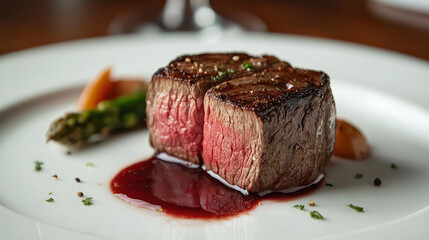 “Perfectly Cooked: Medium Rare Steak Revealing Tender Juiciness”