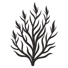 Seaweed icon silhouette vector illustration line art
