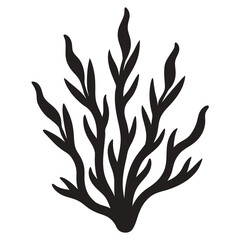 Seaweed icon silhouette vector illustration line art
