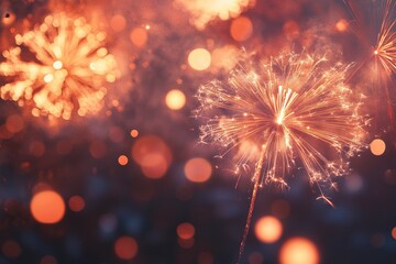 Fototapeta premium Holiday Fireworks in early summer .generative ai
