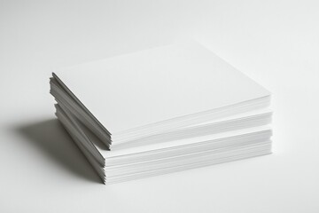 Blank A4 Stacked Paper Mockup isolated created with Generative AI