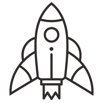 recommend clip art: Simple rocket icon drawing Silhouette line art vector illustration
                    