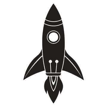 recommend clip art: Simple rocket icon drawing Silhouette line art vector illustration
                    