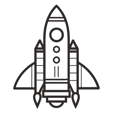 recommend clip art: Simple rocket icon drawing Silhouette line art vector illustration
                    