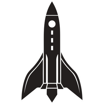 recommend clip art: Simple rocket icon drawing Silhouette line art vector illustration
                    