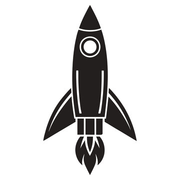 recommend clip art: Simple rocket icon drawing Silhouette line art vector illustration
                    