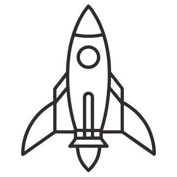 recommend clip art: Simple rocket icon drawing Silhouette line art vector illustration
                    